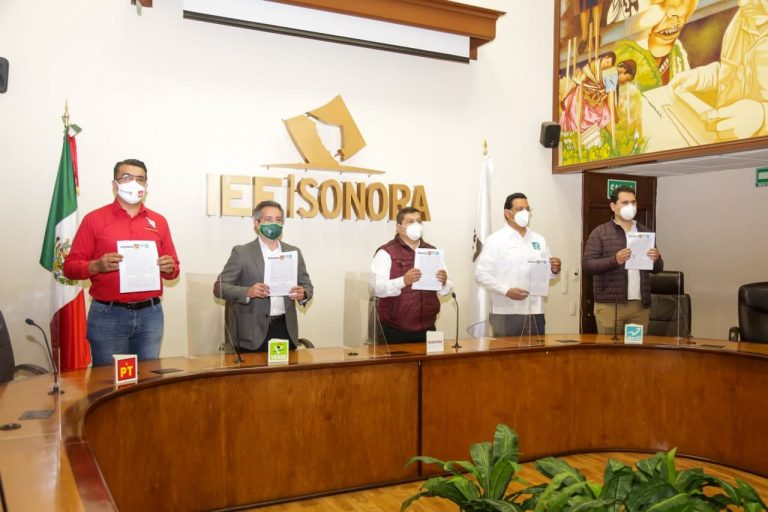 Presentan Morena-PT-PANAL-PVEM candidatura común de Alfonso Durazo