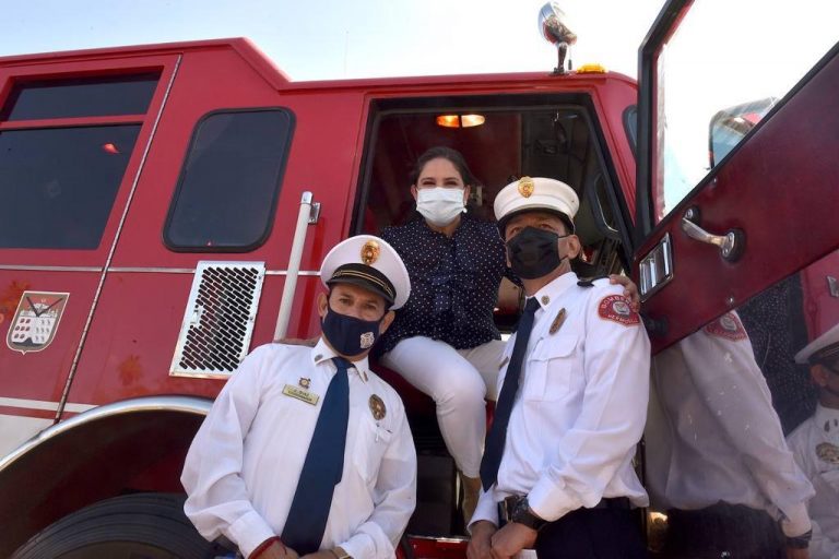 Concreta Celida López inversión histórica para Bomberos de Hermosillo