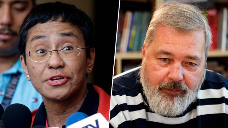 Ganan periodistas de Filipinas y Rusia el Nobel de La Paz