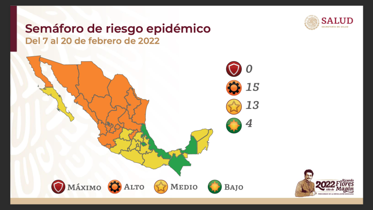 Persiste estado de alerta por Covid; 15 estados en naranja