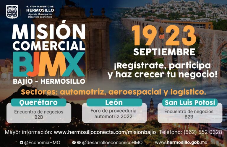 Convoca gobierno de Hermosillo a empresas a participar en feria «Bajío 2022» para promover industria