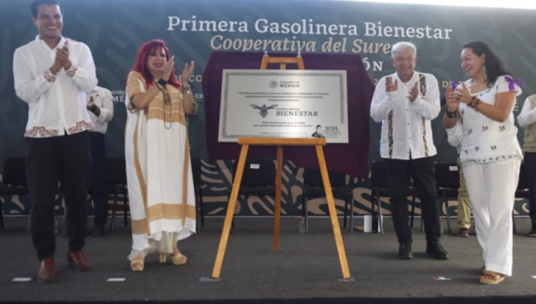 En Campeche, presidente AMLO inaugura primera Gasolinera Bienestar; beneficiará ejidatarios