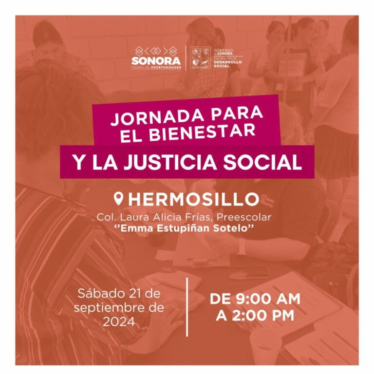 Invita Gobierno de Sonora a Jornada para el Bienestar y la Justicia Social en HMO