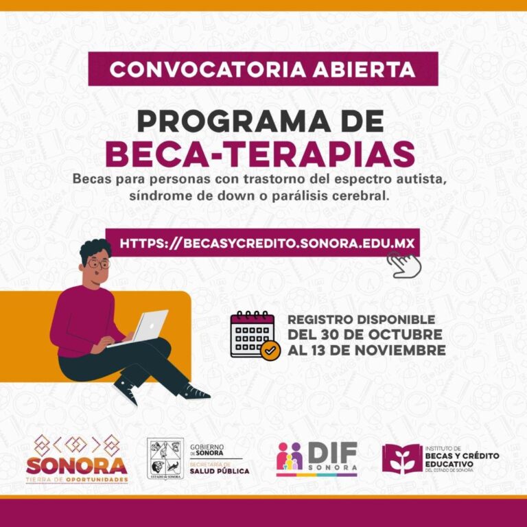 Entregará Gobierno de Sonora más de dos mil Becaterapias