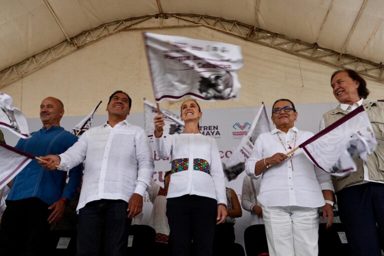Presidenta Claudia Sheinbaum da banderazo de salida al inicio de la construcción del parque «la ceiba» en Palenque, Chiapas