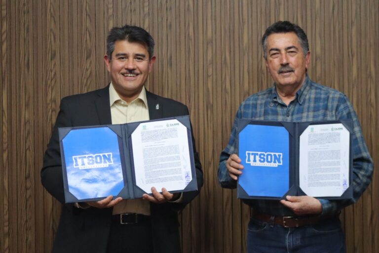 Firma Javier Lamarque convenio de colaboración entre el ayuntamiento de Cajeme y el instituto tecnológico de Sonora