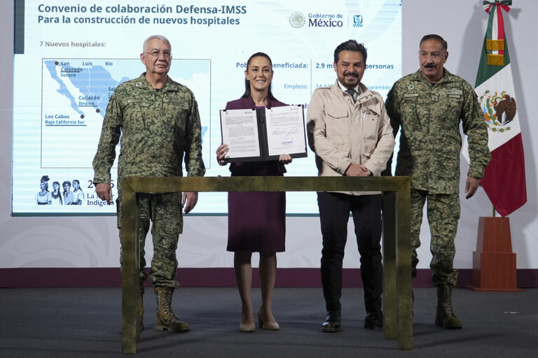 Presidenta Claudia Sheinbaum anuncia que la defensa nacional contruirá siete nuevos hospitales del IMSS en beneficio de 2.9 millones de personas
