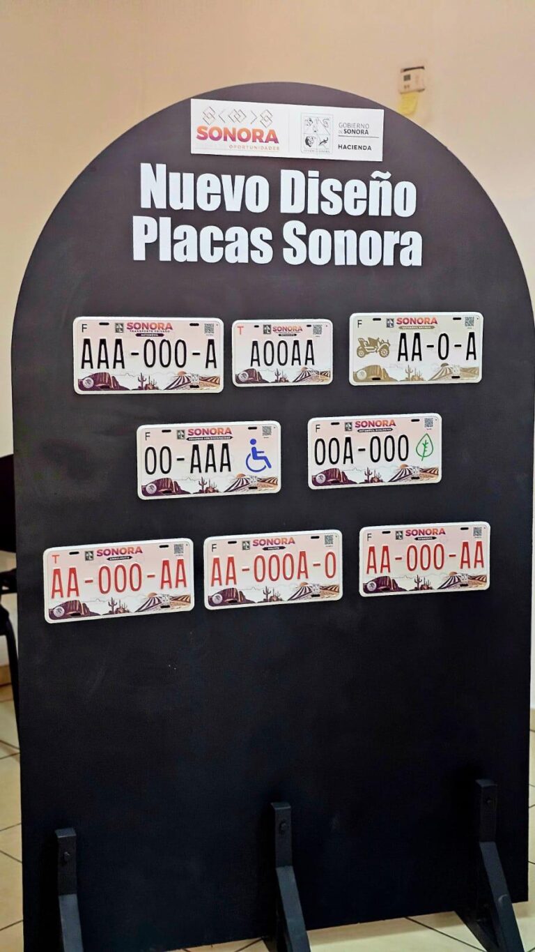 Presenta Gobierno de Sonora nueva imagen de placas vehiculares para el estado