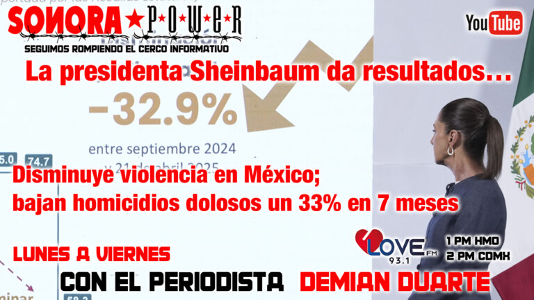 Sheinbaum le llama traidores, a los traidores del PRIAN | Baja 33% la incidencia de homicidios
