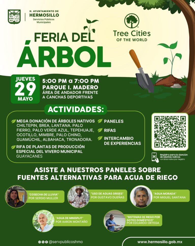 Invita Ayuntamiento de Hermosillo a celebrar la Feria del Árbol con mega donación y pláticas sobre cuidado del agua