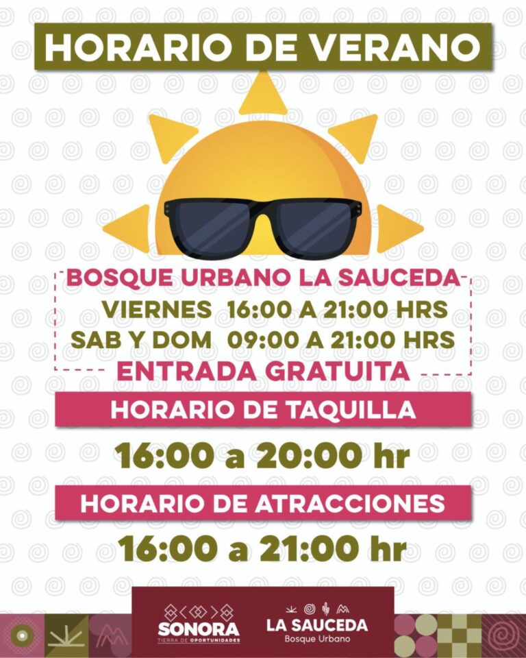 Gobierno de Sonora anuncia nueva programación y horarios en Bosque Urbano La Sauceda