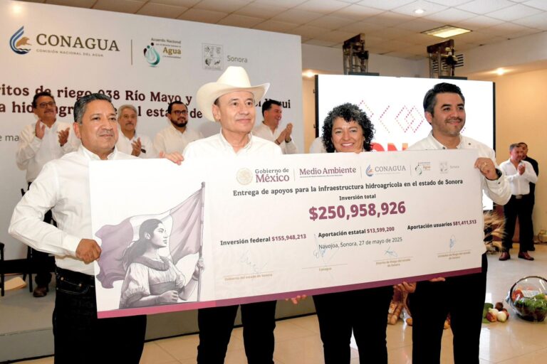 Gobernador Durazo logra acuerdo histórico para tecnificación de riego en el Mayo y el Yaqui