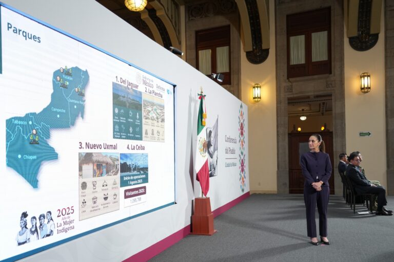 Tren Maya y su línea de carga; hoteles Mundo Maya; AIFA; aeropuerto de Tulum; y Mexicana, son rentables y van requetebién: presidenta Claudia Sheinbaum