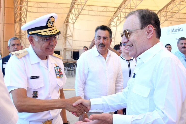 Acompaña Javier Lamarque a gobernador Alfonso Durazo y al almirante secretario de marina Raymundo Morales en arranque de obras que transformarán el aeropuerto internacional de Cajeme
