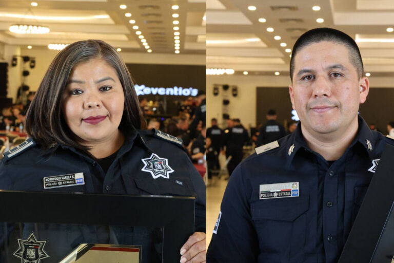 Reconoce Gobernador Durazo a Karla Moroyoqui y Antonio Reyes como Policías del Año en Sonora