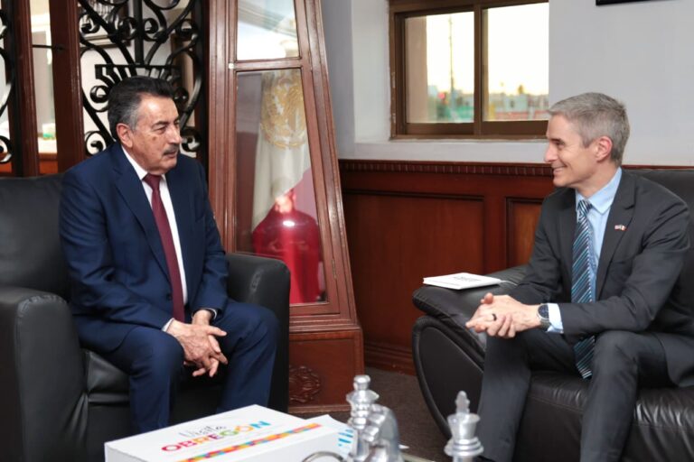 Promueven Javier Lamarque y cónsul de Estados Unidos en Hermosillo diálogo binacional para impulsar el desarrollo económico y productivo de Cajeme