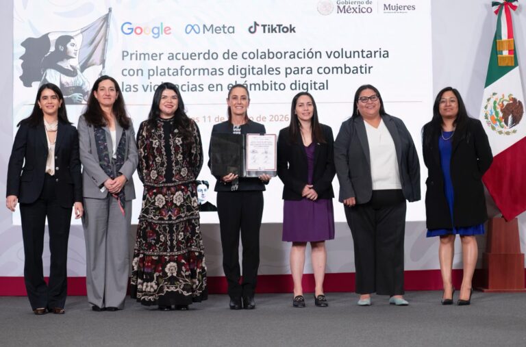 Gobierno de México firma primer acuerdo de colaboración voluntaria con GOOGLE, META y TIKTOK para combatir violencia digital contra las mujeres