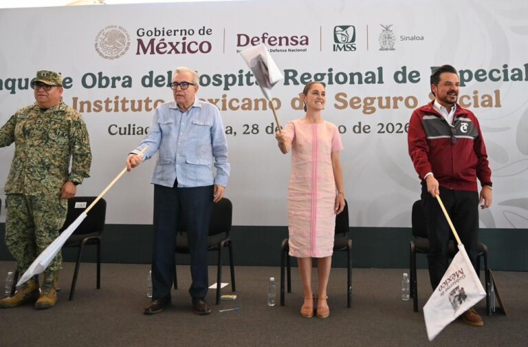 En Culiacán, Sinaloa, presidenta Claudia sheinbaum da banderazo de salida de la construcción del Hospital Reginal de Especialidades del IMSS en beneficio de 762 mil 155 derechohabientes
