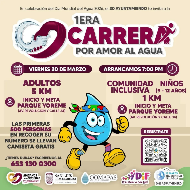 Invita 30 Ayuntamiento a la 1ra Carrera “Por Amor al Agua”