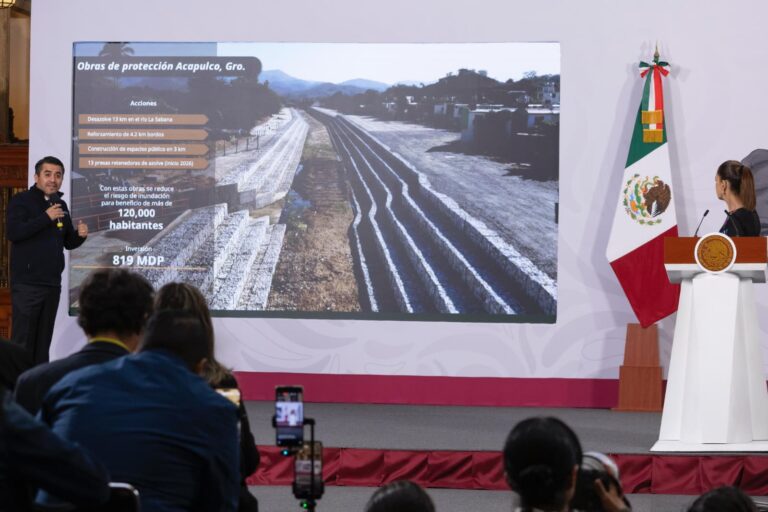 Se destinan cerca de 12 mil MDP para evitar inundaciones; Hay 23 mil obras de agua potable y drenaje en práctimanente todos lo municipios del país: Presidenta Claudia Sheinbaum