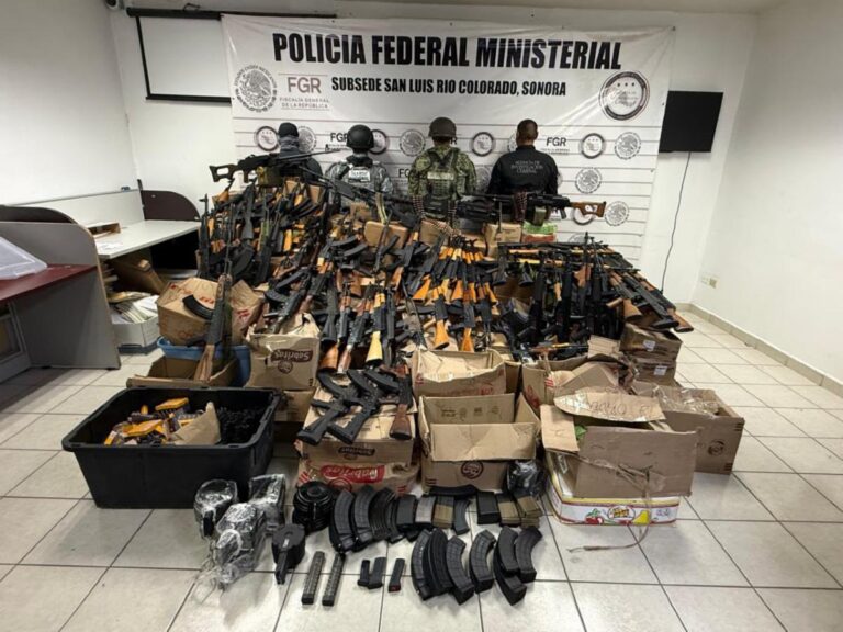 Asegura Mesa Estatal de Seguridad arsenal de alto poder en SLRC