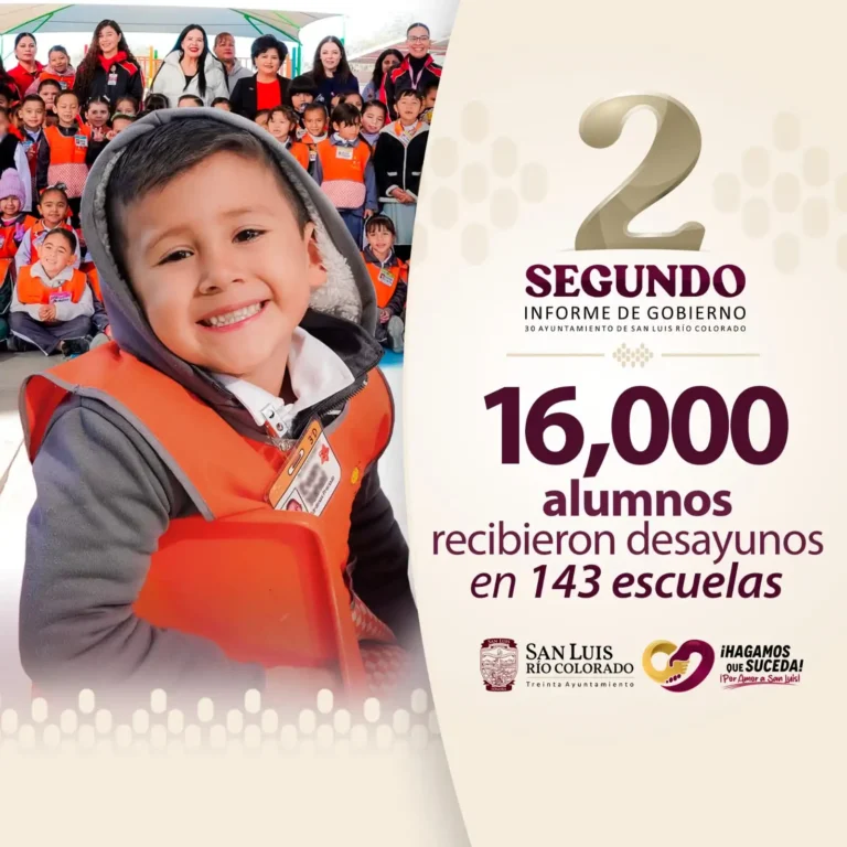 Beneficia alcalde Iván Sandoval a 16 mil alumnos con desayunos escolares